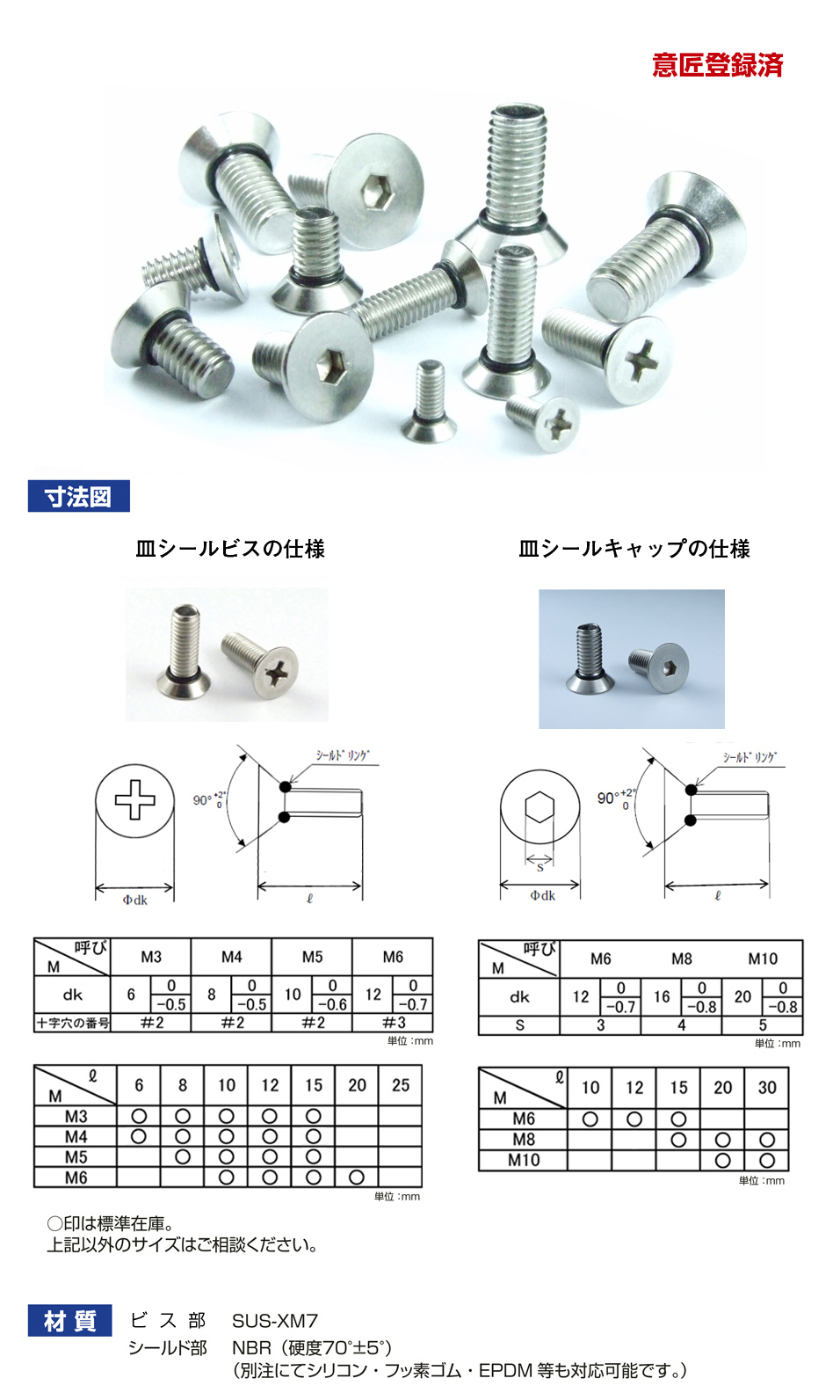 皿シールビス/皿シールキャップ